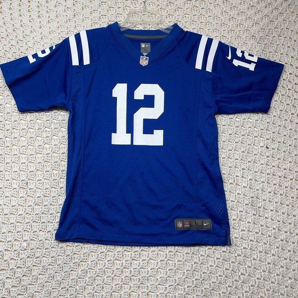 Andrew Luck Indianapolis Colts #12 NFL Jersey Boy's Sz L (14/16) Nike Blue - Picture 1 of 11